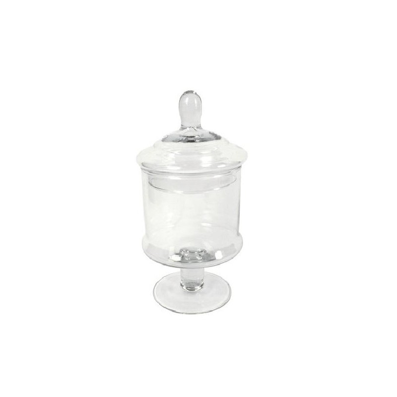VASO POTICHE IN VETRO d12h26cm TRASPARENTE CON COPERCHIO [0146031-00.jpg]