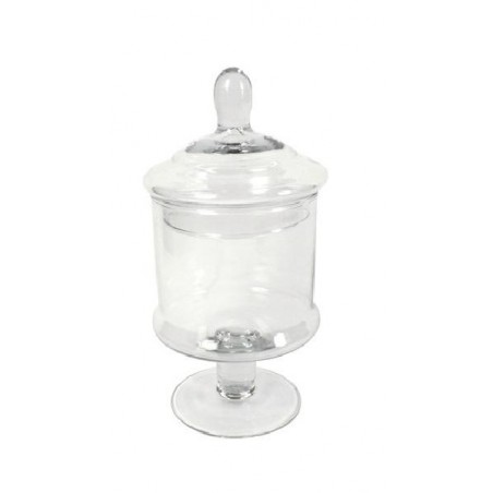 VASO POTICHE IN VETRO d12h26cm TRASPARENTE CON COPERCHIO [0146031-00.jpg]