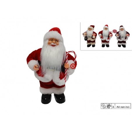 BABBO NATALE ROSSO MUSICA E MOVIMENTO h30cm 3 Soggetti [9010192-00.jpg]
