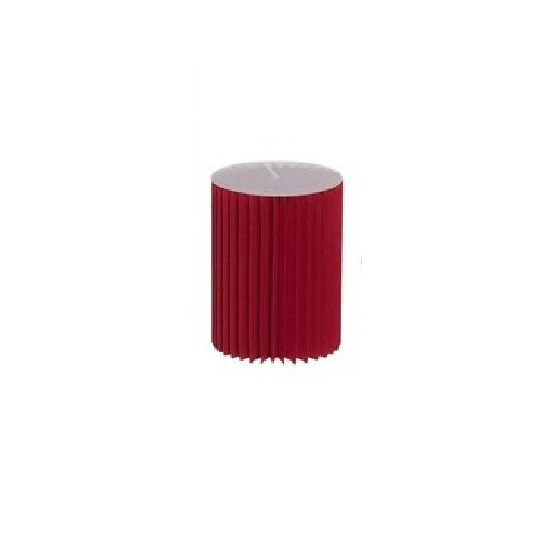 CILNDRO IN CARTA ROSSO d30h40cm CON VASSOIO  TRASPARENTE. RICHIUDIBILE [9010204-00.jpg]