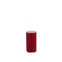 CILNDRO IN CARTA ROSSO d30h60cm CON VASSOIO  TRASPARENTE. RICHIUDIBILE [9010205-00.jpg]