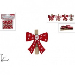 MOLLETTE IN LEGNO FIOCCO 5cm 6pz COLORI BIANCO E ROSSO [9010208-00.jpg]