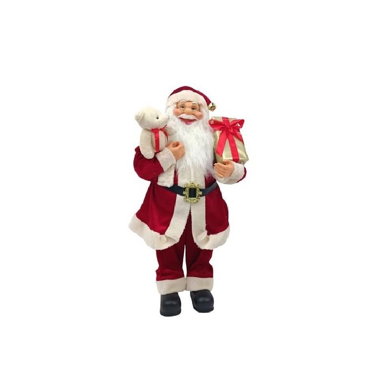 BABBO NATALE ROSSO CON ORSETTO h60cm [9010193-00.jpg]