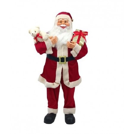 BABBO NATALE ROSSO CON ORSETTO h90cm [9010194-00.jpg]