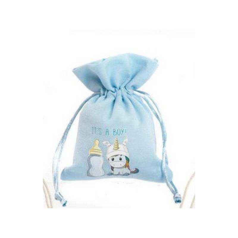 SACCHETTO UNICORNO CELESTE 13cm [0141204-00.jpg]