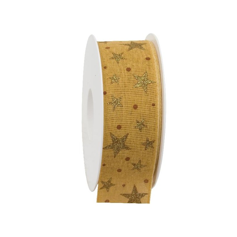 NASTRO COTONE ORO STELLE ORO 40x20mt [2700015-00.jpg]