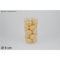 ---BOX 20 SFERE VETRO ORO d8cm