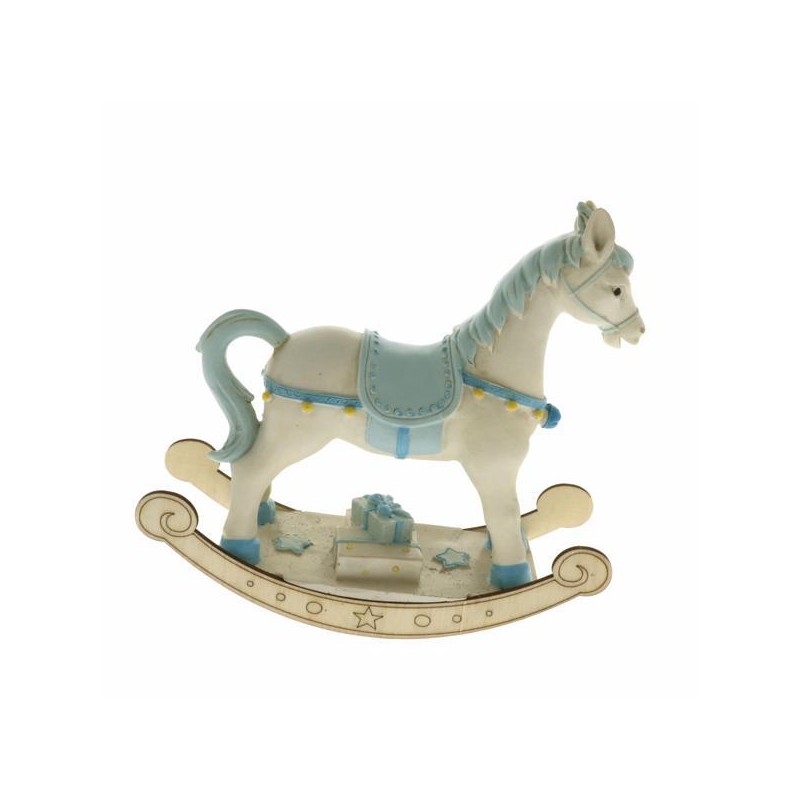 ---CAVALLO DONDOLO CERAMICA AZZURRO 22cm [0141520-00.jpg]