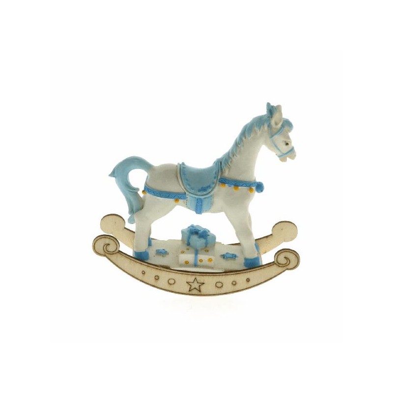 ---CAVALLO DONDOLO CERAMICA AZZURRO 12cm [0141522-00.jpg]