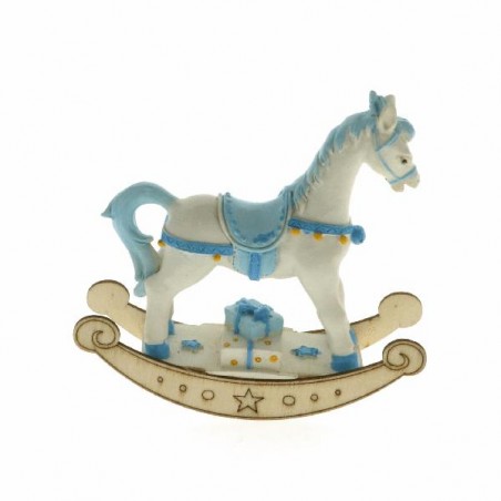 ---CAVALLO DONDOLO CERAMICA AZZURRO 12cm [0141522-00.jpg]