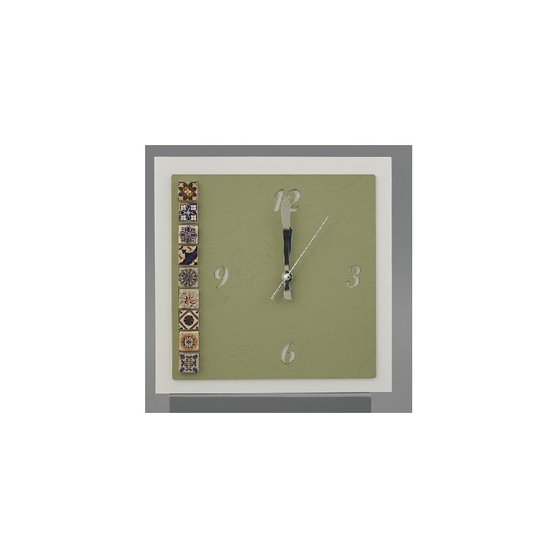 ---OROLOGIO MAIOLICA VERDE 29x29cm [0140176-00.jpg]