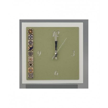 ---OROLOGIO MAIOLICA VERDE 29x29cm [0140176-00.jpg]