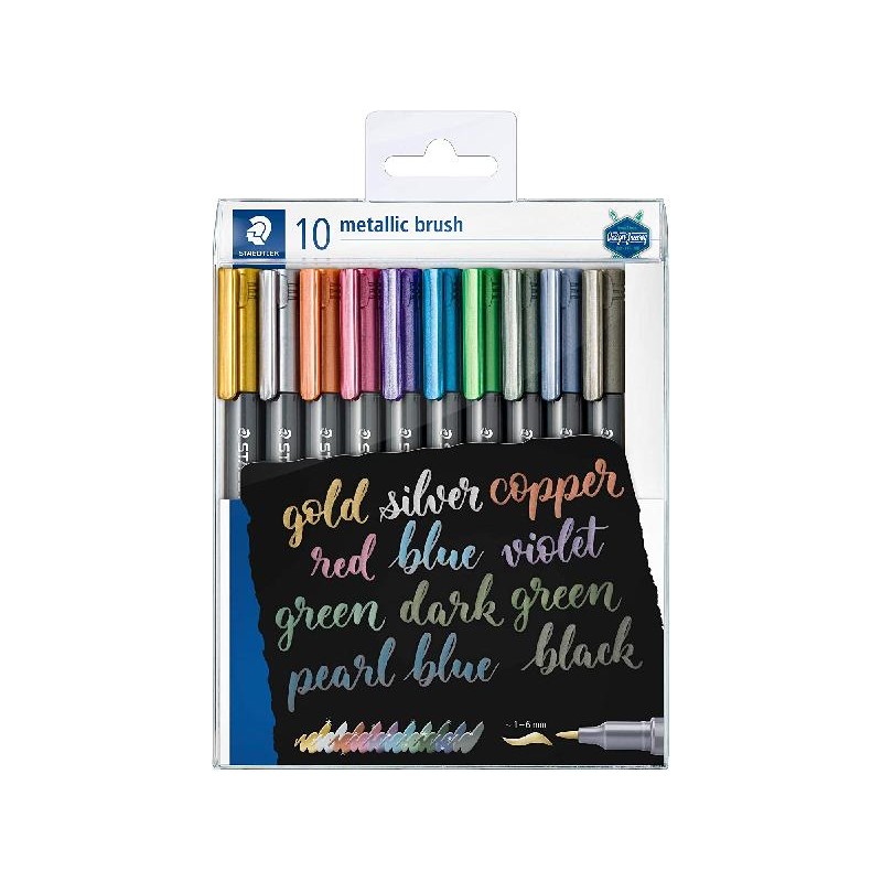 STAEDTLER BRUSH METALLIC 10pz PENNARELLI [8079208-00.jpg]