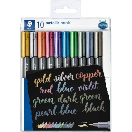 STAEDTLER BRUSH METALLIC 10pz PENNARELLI [8079208-00.jpg]