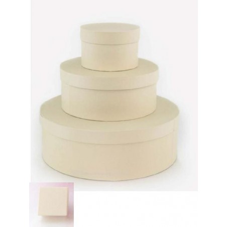 ---SET 3 SCATOLE TONDE +24 SCATOLINE AVO diametro 15-25-35 cm scatoline 6x3cm [0142451-00.jpg]