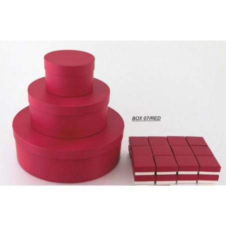 ---SET 3 SCATOLE TONDE +24 SCATOLINE ROS diametro 15-25-35 cm scatoline 6x3cm [0142454-00.jpg]