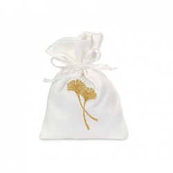 SACCHETTO RASO BIANCO C/GINGKOoro 10x14 [TONO29159-00.jpg]