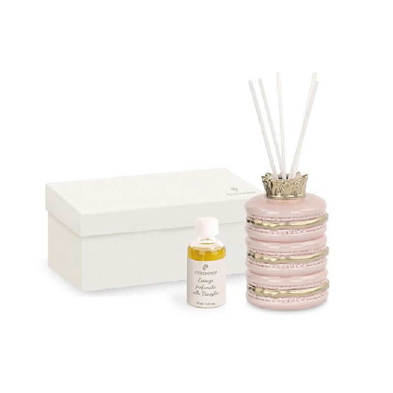 ---DIFFUSORE MACARONS ROSA/ORO d70h110 COMPLETO DI SCATOLA [TONO29190-00.jpg]