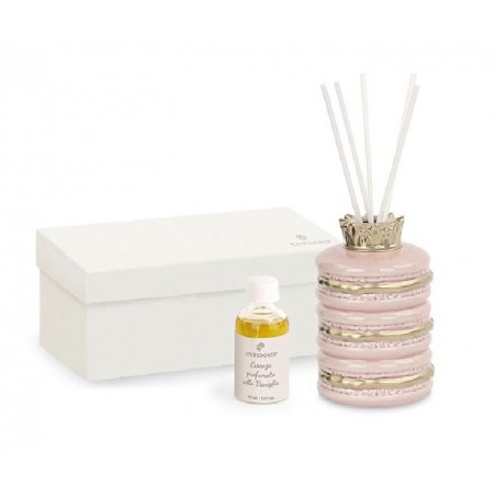 ---DIFFUSORE MACARONS ROSA/ORO d70h110 COMPLETO DI SCATOLA [TONO29190-00.jpg]