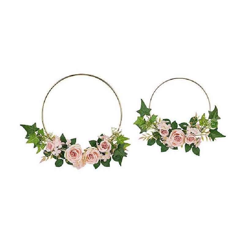 ---SET 2 CERCHI ORO CON ROSE ROSA 250/32 [TONO28749-00.jpg]