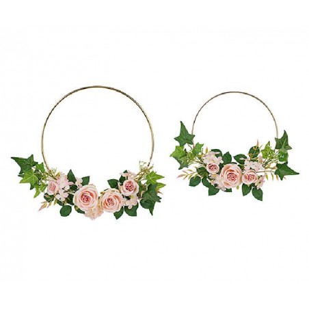 ---SET 2 CERCHI ORO CON ROSE ROSA 250/32 [TONO28749-00.jpg]