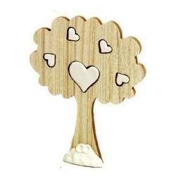 ALBERO LEGNO/CUORi PORC. BIANCO 15cm [0145029-00.jpg]