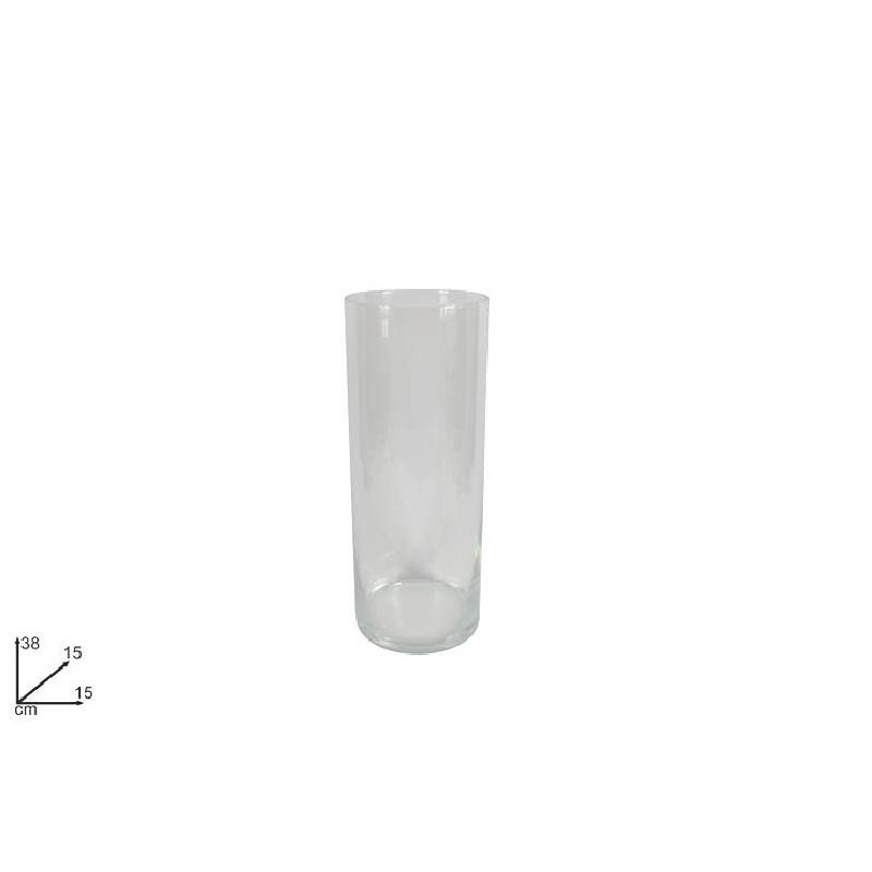 VASO VETRO TRASPARENTE CILINDRICO 38cm [0146012-00.jpg]