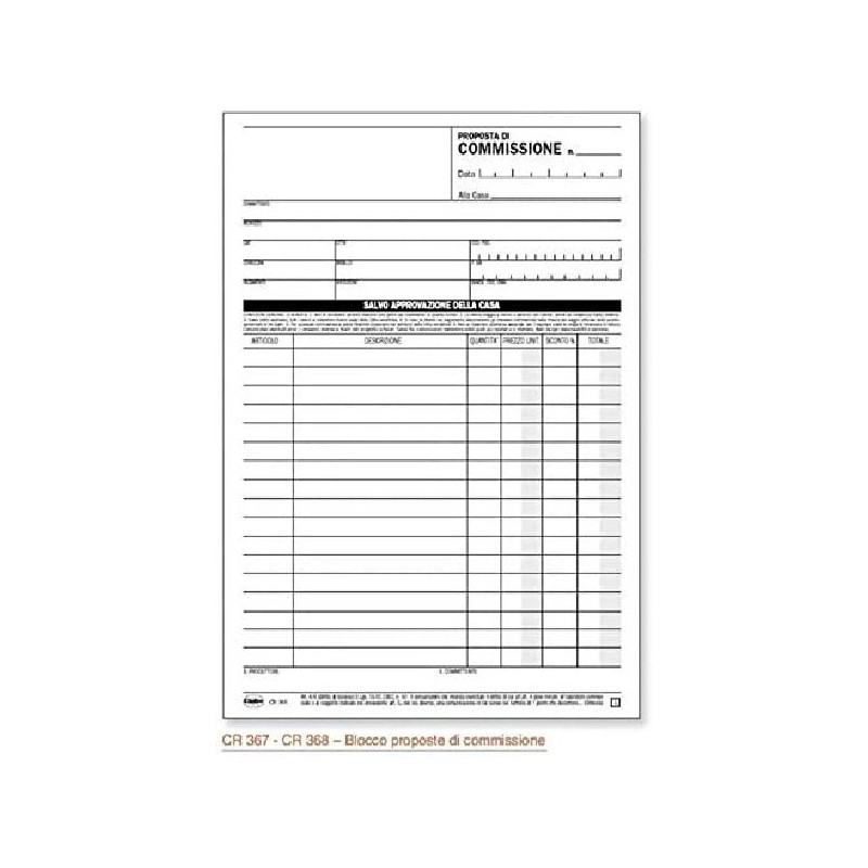 BLOCCO COMMISSIONI A4 2copie 50ff Chim. [ZB0009-00.jpg]