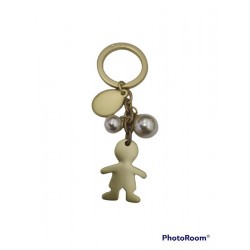 ---PORTACHIAVI BIMBO ORO OPACO+PERLE [0142215-00.jpg]