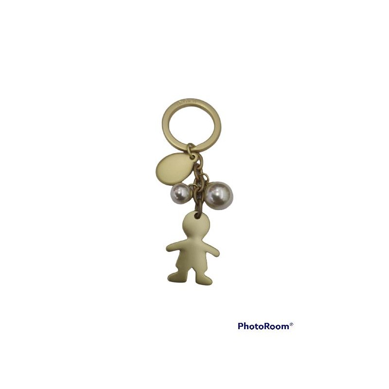 ---PORTACHIAVI BIMBO ORO OPACO+PERLE [0142215-00.jpg]