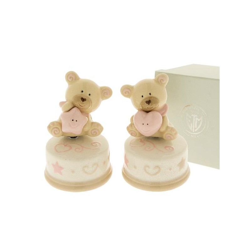 ---PALLINO ORSO CARILLON ROSA 2s-11cm COMPLETO DI SCATOLA REGALO [0141555-00.jpg]