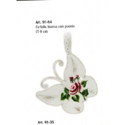 FARFALLA METALLO BIANCA PEONIE 4pz [0149183-00.jpg]