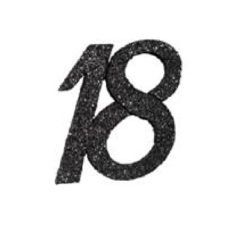 ---NUMERO 18 ESPANSO GLITTER NERO 14cm [0160287-00.jpg]