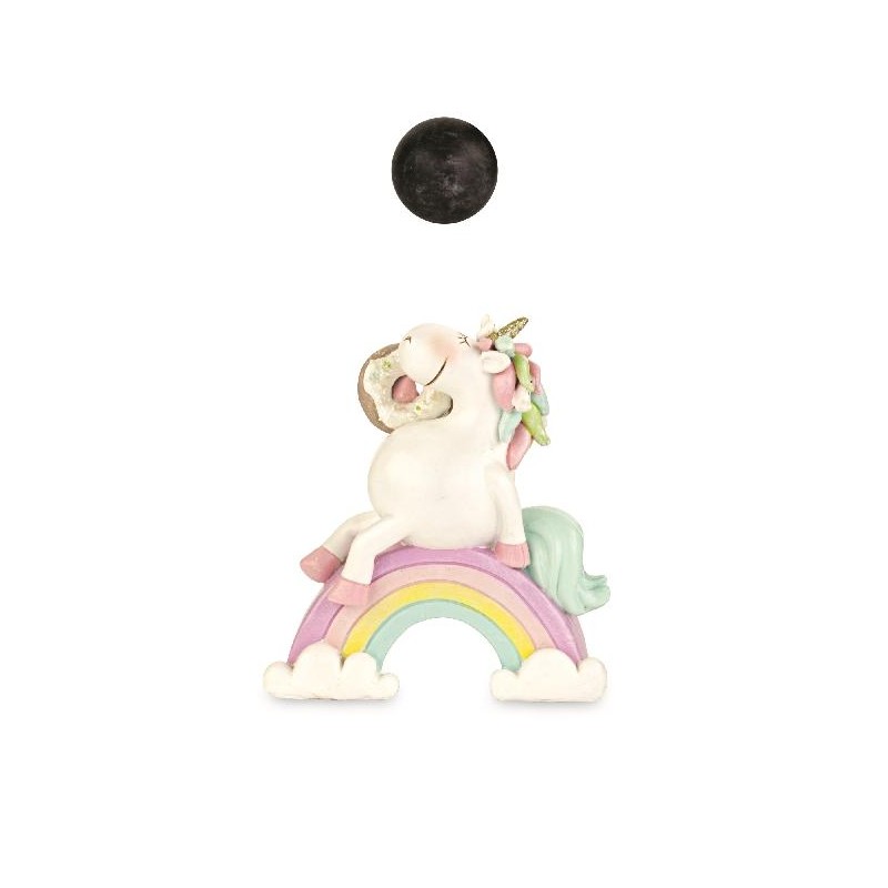 UNICORCO BIANCO SU ARCOBALENO 12x14cm CON SHOPPER REGALO [TONO27587-00.jpg]