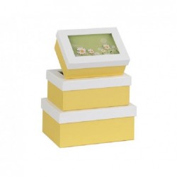 SET 3 SCATOLE BIANCHE/GIALLE MARGHERITE [TONO20940-00.jpg]