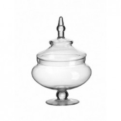 VASO POTICHE IN VETRO d17h31cm TRASPARENTE CON COPERCHIO [0146033-00.jpg]