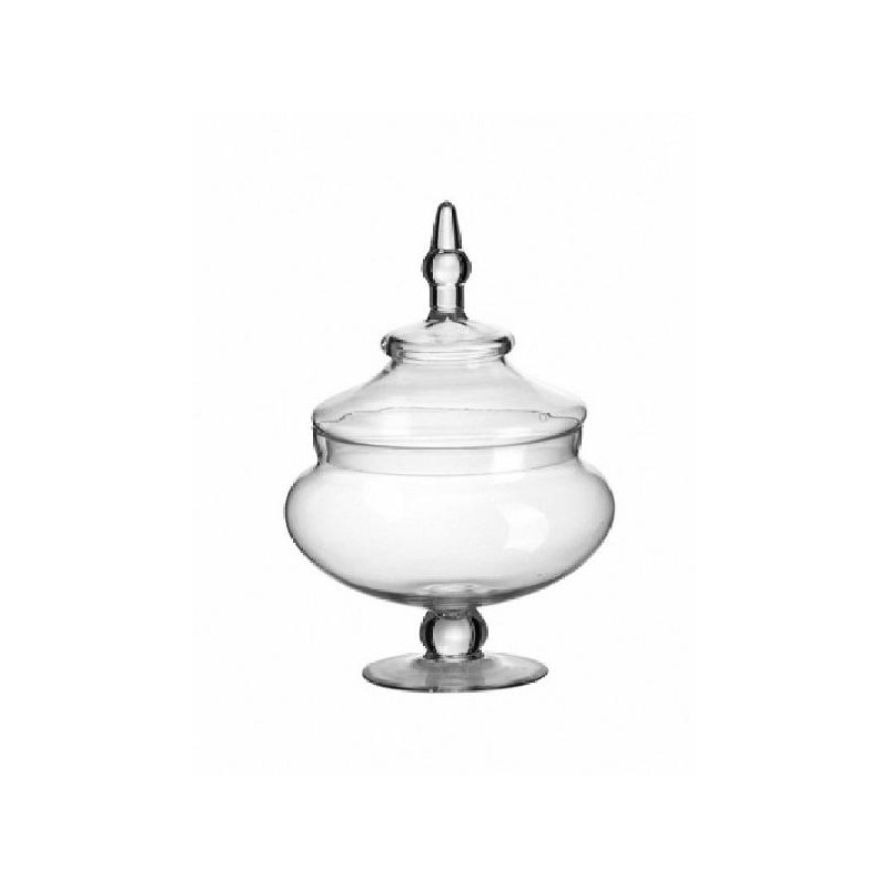 VASO POTICHE IN VETRO d17h31cm TRASPARENTE CON COPERCHIO [0146033-00.jpg]