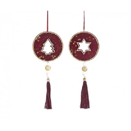 ALBERO/STELLA APPEND.BORDO	FLOCCATO CON NAPPINA 8,5cm [TONO21629-00.jpg]