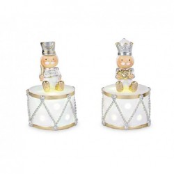 SOLDATINO BIANCO SU TAMBURO 9cm-2sogg SI ILLUMINA CON LUCE LED [TONO21419-00.jpg]