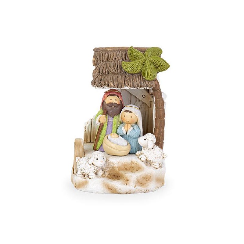 ---NATIVITA' COLOR CON CAPANNA 12cm [TONO21436-00.jpg]