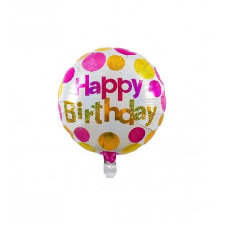 FOIL TONDO 46cm HAPPYbirth.POIS ORO/ROSA [8413139-00.jpg]