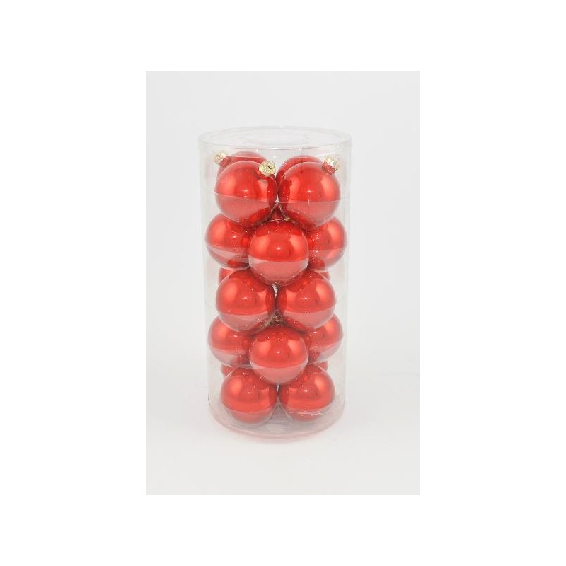 ---BOX 20 SFERE VETRO ROSSE PERLATE d8cm [9011250-00.jpg]
