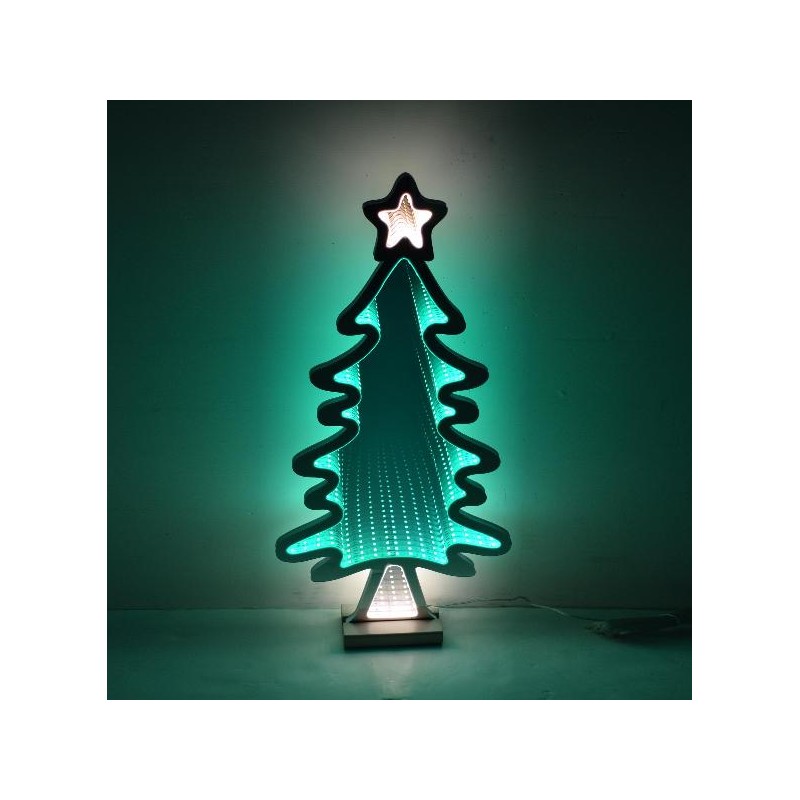 ALBERO DI NATALE LUMINOSO LED 3D h.60cm CAVO ALIMENTAZIONE 3mt-LUMINOSO 2 LATI [9011507-00.jpg]