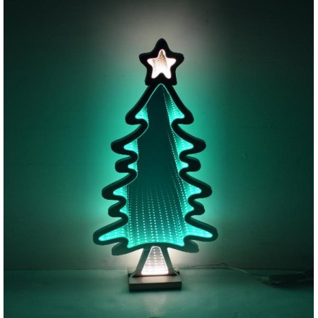ALBERO DI NATALE LUMINOSO LED 3D h.60cm CAVO ALIMENTAZIONE 3mt-LUMINOSO 2 LATI [9011507-00.jpg]