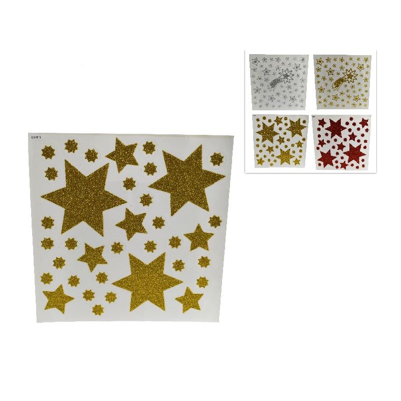 VETROFANIA STELLE GLITTER 33x37cm 4sogg [9012221-00.jpg]