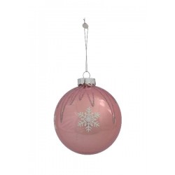 ---PALLA VETRO ROSA C/FIOCCHI NEVE d8cm [9015491-00.jpg]