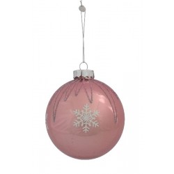 PALLA VETRO ROSA C/FIOCCHI NEVE d10cm [9015492-00.jpg]