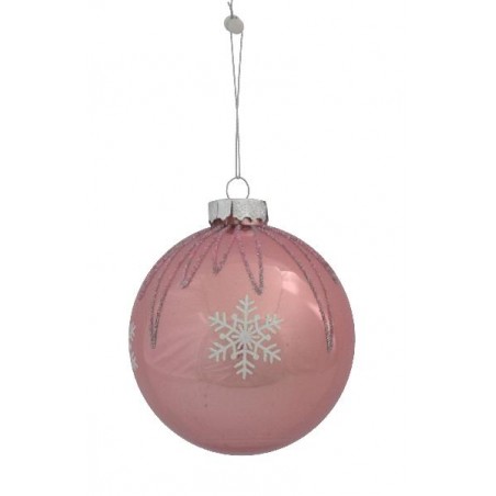 PALLA VETRO ROSA C/FIOCCHI NEVE d10cm [9015492-00.jpg]