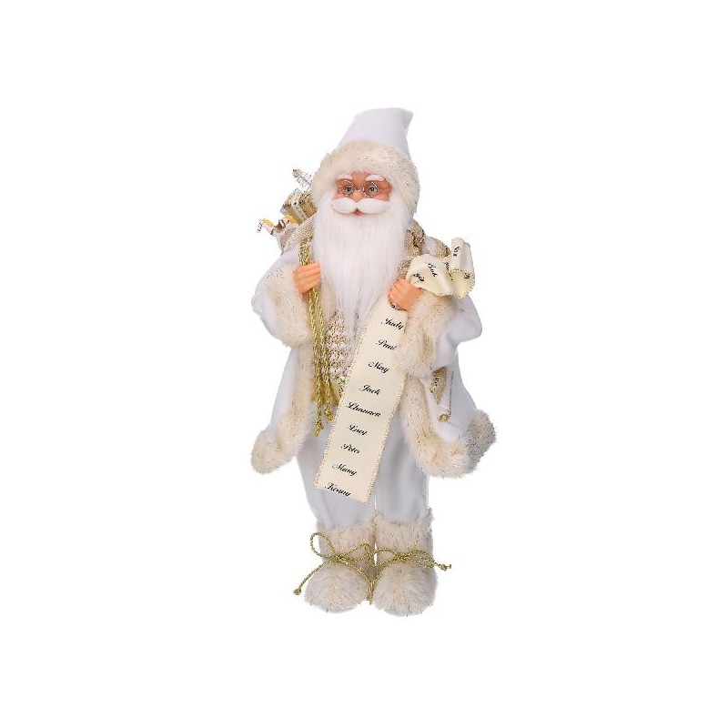 BABBO NATALE BIANCO E ORO 30cm [9010071-00.jpg]