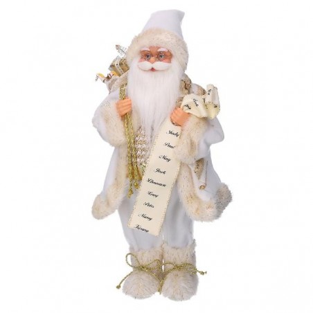 BABBO NATALE BIANCO E ORO 30cm [9010071-00.jpg]